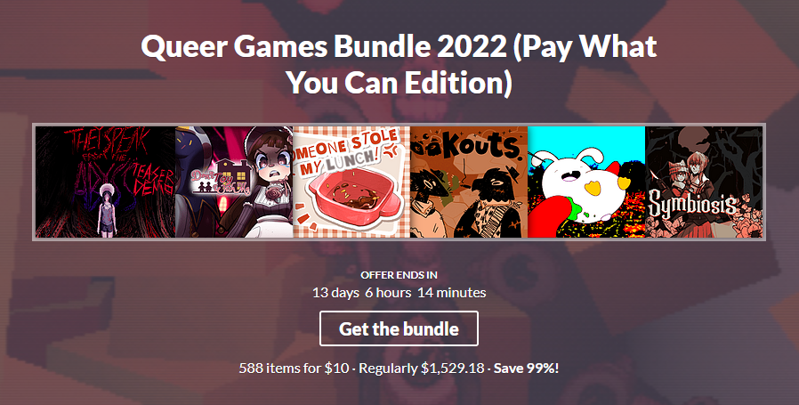 Queer Games Bundle 2022 on itch.io post thumbnail image
