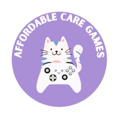 affordable care games logo - a cat with a gaming controller